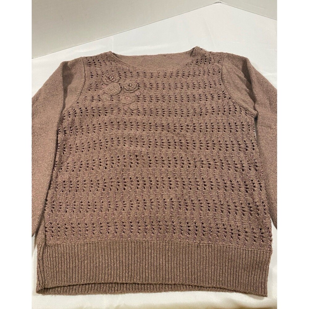 Pink embroidered sweater full sleeve  Medium 12-14 fully lined girls/ junior